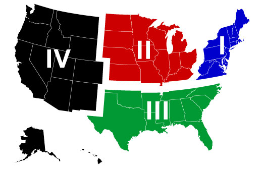 USYS South region map